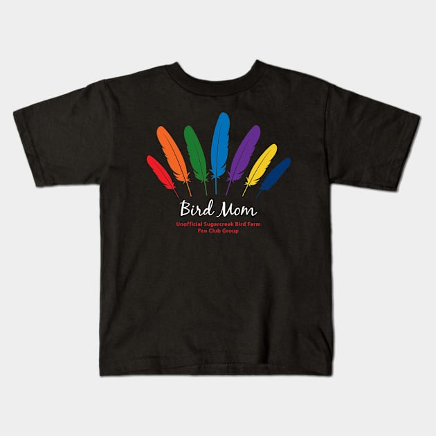 Bird Mom - white type Kids T-Shirt by Just Winging It Designs